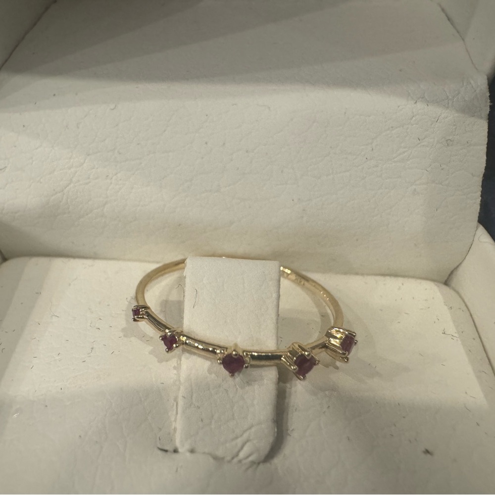 Adina Reyter Ruby Stacking Ring in 14K Yellow Gold - Picture 4 of 5